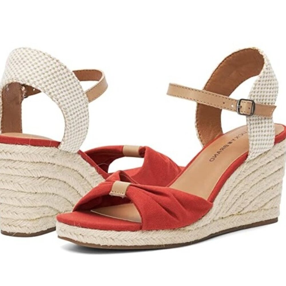 Lucky Brand Macrimay Womens Mix Media Espadrille Wedge Heel Sandals Size10 NWOB